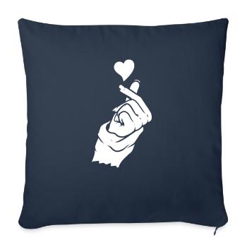 K Pop Kpop Coeur Pop Coréen - Housse de coussin décorative 45 x 45 cm - bleu marine - Devant