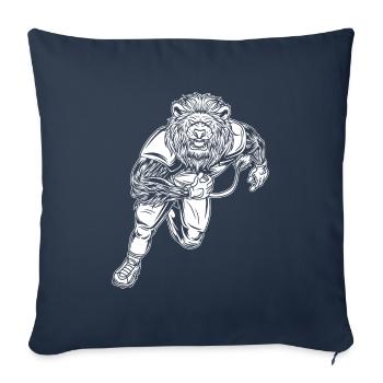 Rugby Lion - Housse de coussin décorative 45 x 45 cm - bleu marine - Devant