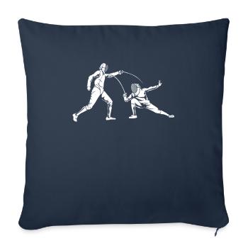 Escrimeur - Housse de coussin décorative 45 x 45 cm - bleu marine - Devant