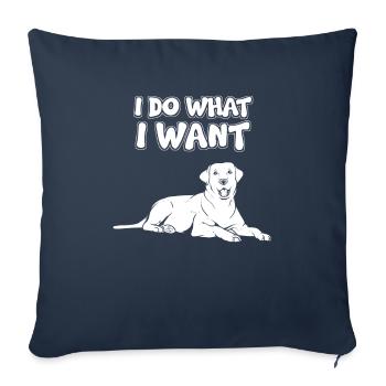 I don't care dog - Sofa pillowcase 17,3'' x 17,3'' (45 x 45 cm) - navy - Front
