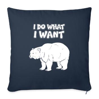 Je m’en fous - Housse de coussin décorative 45 x 45 cm - bleu marine - Devant