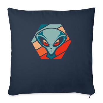 Alien Außerirdischer - Housse de coussin décorative 45 x 45 cm - bleu marine - Devant