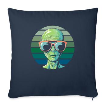 Alien Außerirdischer - Housse de coussin décorative 45 x 45 cm - bleu marine - Devant