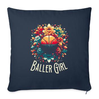 Basketball Girl Baller Girl - Sofa pillowcase 17,3'' x 17,3'' (45 x 45 cm) - navy - Front