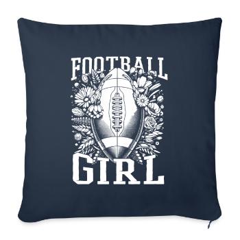 Football Américain Football Fille - Housse de coussin décorative 45 x 45 cm - bleu marine - Devant