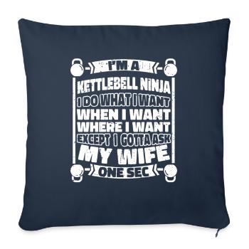 Kettlebell drôle - Housse de coussin décorative 45 x 45 cm - bleu marine - Devant