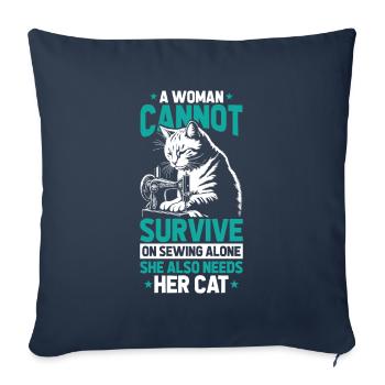 Sewing Sewing Machine - Sofa pillowcase 17,3'' x 17,3'' (45 x 45 cm) - navy - Front