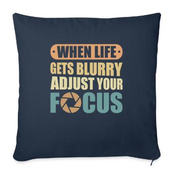 Photographe Appareil photo de photographie - Housse de coussin décorative 45 x 45 cm - bleu marine - Devant