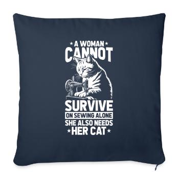 Sewing Sewing Machine - Sofa pillowcase 17,3'' x 17,3'' (45 x 45 cm) - navy - Front