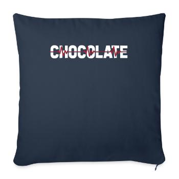 Chocolat Chocolat Ecg Rythme cardiaque - Housse de coussin décorative 45 x 45 cm - bleu marine - Devant