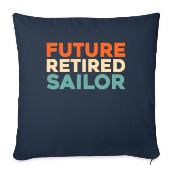 Voilier Voilier Retraite Voilier - Housse de coussin décorative 45 x 45 cm - bleu marine - Devant