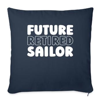 Voilier Voilier Retraite Voilier - Housse de coussin décorative 45 x 45 cm - bleu marine - Devant