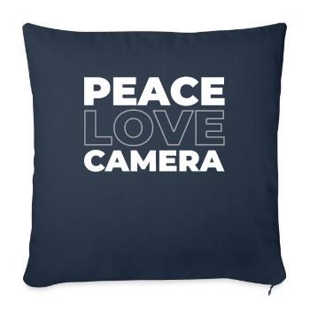 Photographer Photography Camera Peace Love Camera - Sofa pillowcase 17,3'' x 17,3'' (45 x 45 cm) - navy - Front