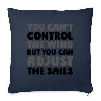 Voile, Voile, Voilier - Housse de coussin décorative 45 x 45 cm - bleu marine - Devant