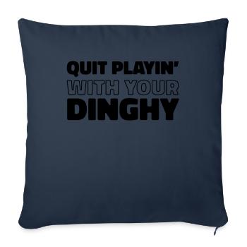 Voile, Voile, Voilier - Housse de coussin décorative 45 x 45 cm - bleu marine - Devant