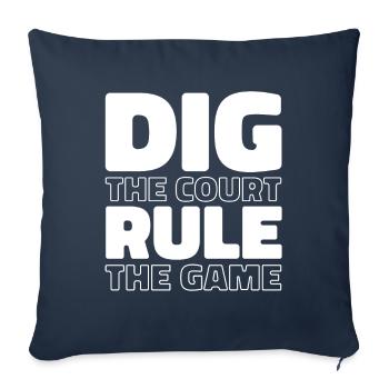 Volley-ball Volley-ball - Housse de coussin décorative 45 x 45 cm - bleu marine - Devant