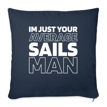 Voile, Voile, Voilier - Housse de coussin décorative 45 x 45 cm - bleu marine - Devant