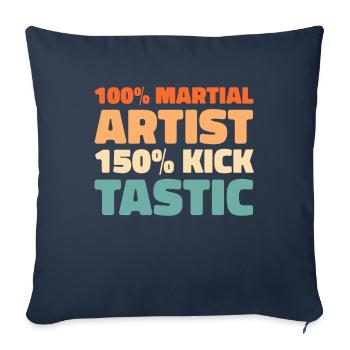 Karaté Kung Fu - Housse de coussin décorative 45 x 45 cm - bleu marine - Devant