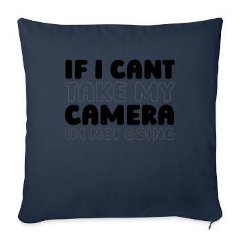 Photographe Appareil photo de photographie - Housse de coussin décorative 45 x 45 cm - bleu marine - Devant