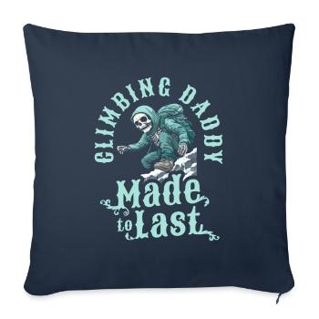 Grimpeur Escalade Squelette Fête des Pères Papa - Housse de coussin décorative 45 x 45 cm - bleu marine - Devant