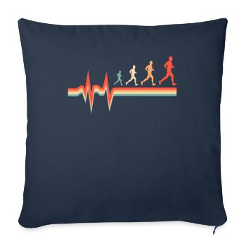 Rythme cardiaque de l’ECG ultramarathon - Housse de coussin décorative 45 x 45 cm - bleu marine - Devant