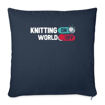 Tricot frappé sur World Off - Housse de coussin décorative 45 x 45 cm - bleu marine - Devant