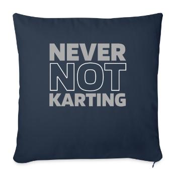 Pilote de karting Go Kart Karting - Housse de coussin décorative 45 x 45 cm - bleu marine - Devant