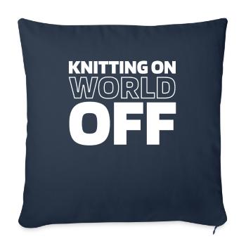 Tricot frappé sur World Off - Housse de coussin décorative 45 x 45 cm - bleu marine - Devant