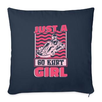Pilote de karting Go Kart Karting - Housse de coussin décorative 45 x 45 cm - bleu marine - Devant