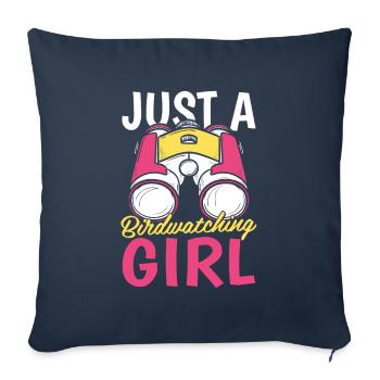 Birdwatcher Just A Birdwatching Girl - Sofa pillowcase 17,3'' x 17,3'' (45 x 45 cm) - navy - Front