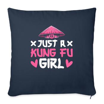 Kung Fu Juste Une Fille De Kung Fu - Housse de coussin décorative 45 x 45 cm - bleu marine - Devant