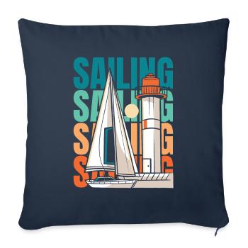 Sailing Sailor Sailboat - Sofa pillowcase 17,3'' x 17,3'' (45 x 45 cm) - navy - Front
