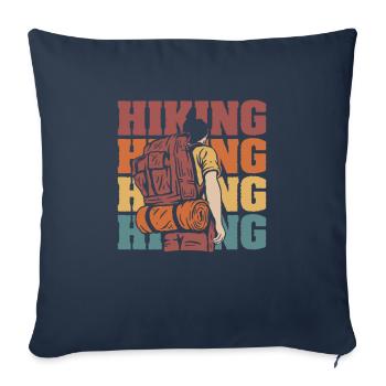 Randonneurs - Housse de coussin décorative 45 x 45 cm - bleu marine - Devant