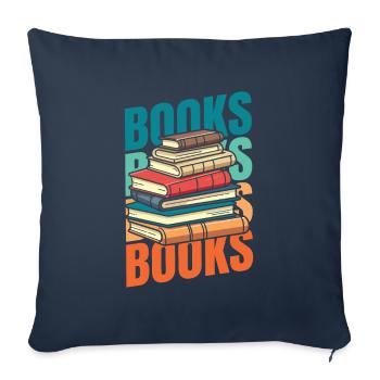 Buch Leseratte Bücherwurm - Sofakissenbezug 45 x 45 cm - Navy - Vorne