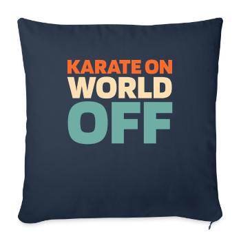 Karate Karate On World Off - Sofa pillowcase 17,3'' x 17,3'' (45 x 45 cm) - navy - Front