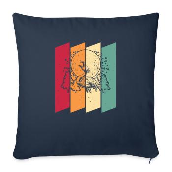 Flamingo Lune Hurlement - Housse de coussin décorative 45 x 45 cm - bleu marine - Devant