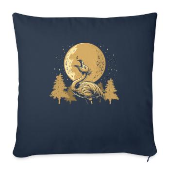 Flamingo Lune Hurlement - Housse de coussin décorative 45 x 45 cm - bleu marine - Devant