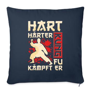 Kung-fu - Housse de coussin décorative 45 x 45 cm - bleu marine - Devant