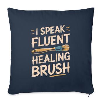 Art-thérapeute - Housse de coussin décorative 45 x 45 cm - bleu marine - Devant