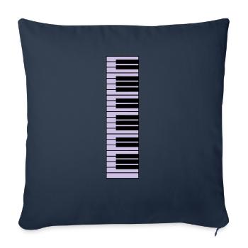 piano, piano keyboard - Sofa pillowcase 17,3'' x 17,3'' (45 x 45 cm) - navy - Front