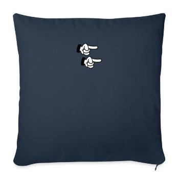 pointing finger / Zeigefinger (3c) - Sofa pillowcase 17,3'' x 17,3'' (45 x 45 cm) - navy - Front