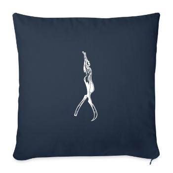 Sportliche Taucherin im Apnoe Modus - Sofakissenbezug 45 x 45 cm - Navy - Vorne