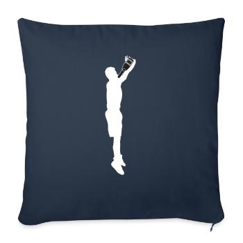 Joueur de basket-ball de rue - Housse de coussin décorative 45 x 45 cm - bleu marine - Devant