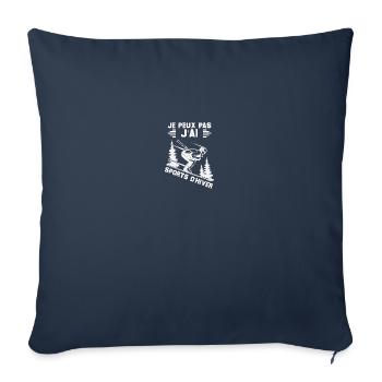 Je Peux Pas j'ai sports d'hiver - Housse de coussin décorative 45 x 45 cm - bleu marine - Devant