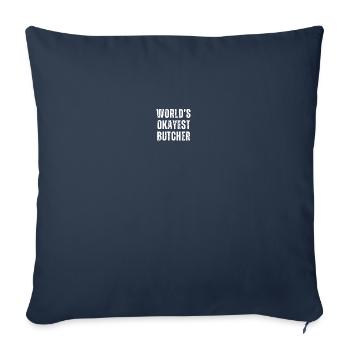 Okayest Butcher Meat Market Deli Joke - Housse de coussin décorative 45 x 45 cm - bleu marine - Devant