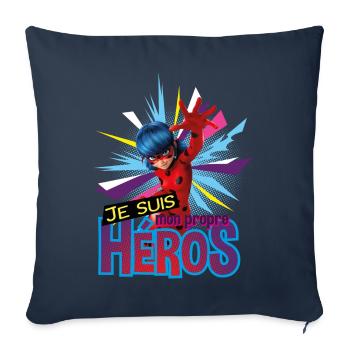 Miraculous Je Suis Mon Propre Héros - Housse de coussin décorative 45 x 45 cm - bleu marine - Devant