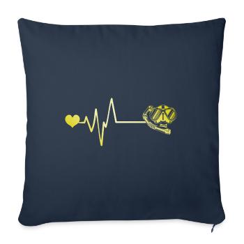 Diving goggles pulse heart - Sofa pillowcase 17,3'' x 17,3'' (45 x 45 cm) - navy - Front