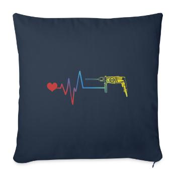 Pulsation du rythme cardiaque - Housse de coussin décorative 45 x 45 cm - bleu marine - Devant