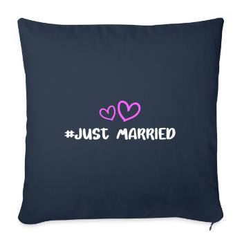 Just Married Wedding Heart - Sofa pillowcase 17,3'' x 17,3'' (45 x 45 cm) - navy - Front