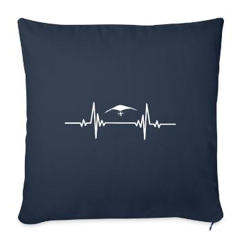 Heartbeat Flight Paragliding - Sofa pillowcase 17,3'' x 17,3'' (45 x 45 cm) - navy - Front